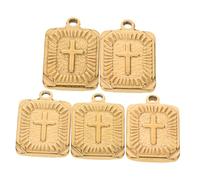 HAPINARY Lot De 5 Pendentifs En Forme De Croix Breloques En Forme De Croix Pour Colliers Pendentifs De Foi Perles Pour Loisirs Créatifs En Acier Inoxydable Doré