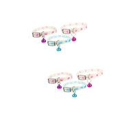 HAPINARY Lot De 6 Colliers Fluorescents pour Animaux De Compagnie, Colliers De Nuit, Colliers Anti-Perte pour Petits Chiens, Colliers pour Chiots avec Clochette