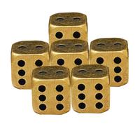 HAPINARY Lot de 6 Dés en Laiton Massif Rétro Coins Arrondis Petits Dés Esthétiques pour Jeux de Rôle Bar et Fêtes Accessoire Léger et Portable pour Jeux de Table et Enseignement des