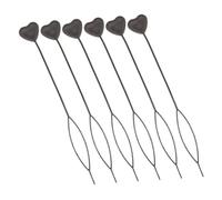 HAPINARY Lot de 6 Outils de Coiffure Cœur Noirs pour Perler et Tresser Cheveux, Accessoire Plastique Multifonction pour Garçon et Filles et Adultes, Tresses Rapides et Chignons Stylés