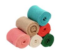 HAPINARY Lot de 6 Rubans de Jute Naturelle 2 M/Rouleau Ruban de Lin Couleur Assortie pour Couture Décoration de Mariage Fête et Bricolage DIY