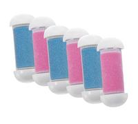 HAPINARY Lot de 6 Têtes de Rouleau de Rechange pour Râpe Pédicure Électrique, 3 Roses 3 Bleues, Matériau Plastique Sûr, pour Soin des Pieds Exfoliant et Élimination des Callosités
