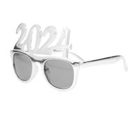 HAPINARY Lunettes de Fête du Nouvel An, Accessoires Photo Argenté | Plastique, Design Unique 2024, pour Prises de Vue et Anniversaire, Style Cosplay, Jeune Public