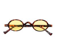 HAPINARY Lunettes de Soleil Rétro Léopard Cadre Ovale Jaune, Accessoires Amusants en Ac pour Camping et Fêtes, Décoration Élégante et Originale