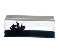 HAPINARY Maquette de Bateau Pirate Décorative en Acrylique Noir Effet Liquide Flottant, Presse-Papier Ondulé Unique pour Bureau, Présent d'anniversaire Symbolisant l'amour Courage