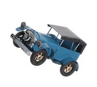 HAPINARY Maquette Voiture en Fer Bleu, Style Rétro Rustique pour Vitrine | Décor de Modèle de Véhicule, Finition Métal Vieilli, Présentation Accrocheuse, pour Fenêtre de Boutique