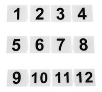 HAPINARY Marqueurs de Numéro de Jeu en Acrylique Blanc, 12 Pièces, Double Face Design en V, Accessoires Réutilisables pour Jeux de Détective et Soirées Ludiques