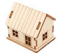 HAPINARY Mini Maison Miniature en Bois À Assembler Soi-Même Puzzle en Bois Miniature Cabane en Rondins Beige