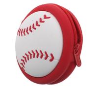 HAPINARY Mini Pochette à Main en Silicone Forme Baseball avec Porte-clés Détachable, Rangement Portable Polyvalent pour Écouteurs et Monnaie Lors des Séances de Sport et Voyages