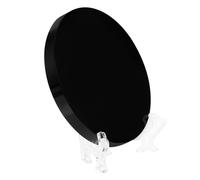 HAPINARY Miroir décoratif rond en acrylique avec support stable, design classique noir, pour feng shui et fêtes d'entreprise