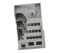 HAPINARY Modèle de bâtiment endommagé par la Bataille Ornement Micro-Paysage Petit bâtiment endommagé Grey