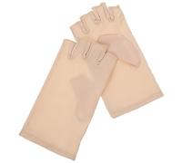 HAPINARY Moufles sans Doigts Protection Uv pour Manucure Professionnelle Anti-uv en Spandex Beige, Réutilisables et Adaptés Conduite Randonnée