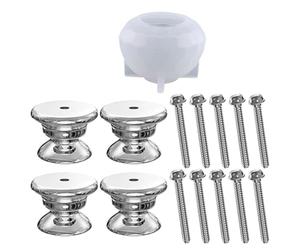 HAPINARY Moule Hexagonal en Silicone Transparent pour Poignée de Tiroir, Kit 6 Faces Socles et Vis 25 MM, Moule Réutilisable, pour Artisans et Meubles Cuisine