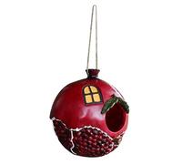 HAPINARY Nichoir Suspendu Résine Rouge pour Oiseaux Nid Décoratif Extérieur Maison et Résistante Aux Intempéries pour Mésanges et Autres Petits Oiseaux Jardin et Décoration