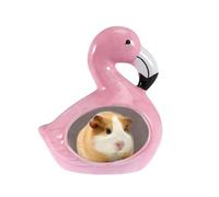 HAPINARY Nid rafraîchissant en céramique pour hamster - Motif flamant rose - Pour petits animaux comme couchage et maison d'été