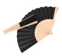 HAPINARY Noir Éventail Pliant à Main Chinois 7 Pouces 2 Pièces | Design Classique, Pliable et Portable, Finition Artistique, Usage Décoratif, Format Pratique pour Offrir
