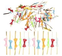 HAPINARY Nœuds Torsadés en Polyester 100 Pièces, Liens de Fermeture pour Paquet Bonbons et Décoration de Gâteaux, Usage Fête et Pâtisserie Couleur Aléatoire