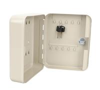 HAPINARY Organisateur Mural pour Clés Serrure Intégrée, Boîte de Rangement en Métal Blanc, 20 Emplacements, Adapté pour Bureaux et Agences Immobilières