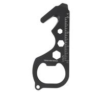 HAPINARY Outil de Poche Multifonction Clé à molette portable Mini échelle graduée Ouvre-bouteille en acier inoxydable noir pour camping randonnée