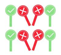 HAPINARY Palette de Vote 8 Pièces Coches Vertes et Rouges pour Participation en Classe et Animations Ludiques Portables