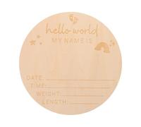 HAPINARY Panneau Annonce Naissance en Bois Hello World Accessoire Photo Décoration Maison pour Bébé Garçon Fille