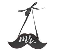 HAPINARY Panneau de Porte en Bois Foncé avec Ruban pour Décoration de Fête Extérieure Créative, pour Mariage et Fête en Extérieur