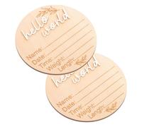 HAPINARY Panneau en Bois Circulaire Marron pour Annonce de Naissance Bébé, 2pcs Décoratif pour Célébrer de Naissance et Décoration de Fête