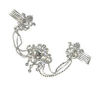 HAPINARY Peigne à Cheveux Réutilisable de Mariage en Alliage de Zinc Argenté Cristaux Design Créatif Élégant pour Fête de Mariage et Voyage de Noces