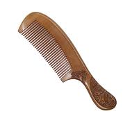 HAPINARY Peigne en Bois de Pêcher Poignée 21 Cm, Double Face Sculptée, Portable et Massage Profond pour Cheveux des Femmes, Style Classique Élégant