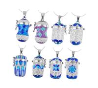 HAPINARY Pendentif Diffuseur D’Huiles Essentielles en Alliage de Cuivre Plaqué Forme Colonne Ajourée Grainée Étui à Parfum à Ouvrir Anneau Suspendre Support DIY Bijouterie Aromathérapie