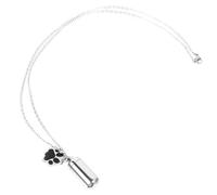 HAPINARY Pendentif Urne Commemorative pour Animaux avec Motif de Patte Collier à Cendres Souvenir pour Animaux de Compagnie Style Aléatoire
