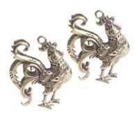HAPINARY Pendentifs Résistant la Déformation Lot de 2 Pièces Coq en Laiton Or Décoration Suspendue Rétro pour Porte-clés ou Accessoires de Paquet