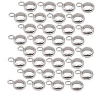 HAPINARY Perles D'espacement Acier Inoxydable 100 Pcs Cercle Soudé 4x6x2 Mm pour Création Bijoux DIY Accessoires Artisanaux Présents Fête Saison Hiver