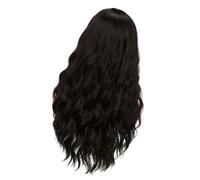 HAPINARY Perruque Bouclée Avec Dentelle Frontale Cheveux Synthétiques Brun Foncé Réaliste Élégante Et Moelleuse Idéale Pour Les Fêtes Le Cosplay