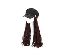 HAPINARY Perruque Brune Femme Longue Bouclée Avec Bonnet Accessoires Cheveux Chapeau