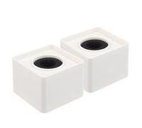 HAPINARY Pied de Micro avec Logo ABS Blanc carré 2 pièces, Facile à Transporter et Utiliser Lors d'interviews Professionnelles pour Reporters