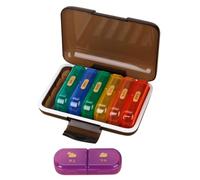 HAPINARY Pilulier Hebdomadaire 7 Jours Multi-réseaux, Étui Portable Noir 7 Compartiments en Pp Abs, Organisateur de Médecine Pratique pour Voyage et Usage Quotidien, Rangement Compact