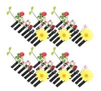 HAPINARY Pince Cheveux Ludique en Plastique et Fer, 48pcs, Forme Champignon avec Fleurs et Herbe, Légère et Colorée pour Anniversaires et Fêtes Plusieurs styles