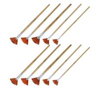 HAPINARY Pinceaux Éventail Fatigue Ensemble de 10 en Nylon en Bois pour Peinture à Aquarelle et Acrylique pour Artistiques et Modélisme