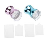 HAPINARY Planche à Gratter Les Ongles Et Outils D'estampage D'ongles, Lot De 6 Set De Pièces, Taille Grosse, Silicone Et Métal Coloré, Pour Femmes Et Filles, Usage Salon Et Maison