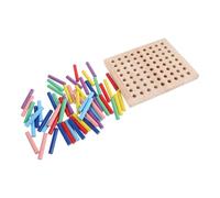 HAPINARY Planche à Picots Bois pour Rééducation des Doigts avec Bâtonnets Colorés Outil de Motricité Fine et Coordination Main-œil pour Seniors Rééducation