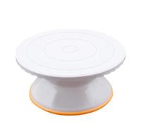 HAPINARY Plateau Tournant à Gâteau en Plastique Blanc 25cm Stable et Facile à Nettoyer pour Décoration et Présentation Professionnelle de Gâteaux et Cupcakes