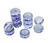 HAPINARY Plats à Encre Style Chinois pour Calligraphie en Céramique Lot de 12 Lisse, Accessoires Créatifs pour Étudiants et Calligraphes