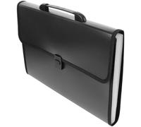 HAPINARY Pochette à Documents A4 Extensible Noire Poignée, Organiseur de Fichiers Multicouche Grand Volume, Trieur Portable Anti-Rayures pour Bureau et Gestion Administrative