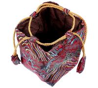 HAPINARY Pochette Carrée en Tissu Coton Rouge Cordon de Serrage Pratique, Paquet de Rangement Élégant pour Sachet de Tasse à Thé, Design Simple et Raffiné