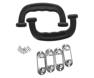 HAPINARY Poignée de Valise Rechange Plastique Lot de 2, Adaptées pour Valisettes Voyage, Paquet à Main et Bagages Cabine, Couleur Noire Résistante et Facile à Fixer