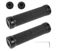 HAPINARY Poignées de Guidon de Vélo Poignées de VTT Poignées de Vélo Universelles Antidérapant Antichoc ABS Noir pour Entraîneur de Vélo