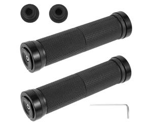 HAPINARY Poignées de Guidon de Vélo Poignées de VTT Poignées de Vélo Universelles Antidérapant Antichoc ABS Noir pour Entraîneur de Vélo