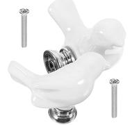 HAPINARY Poignées de Placard en Céramique Blanche Lot de 2 pour Meuble Commode Chambre Garçon et Filles Design Européen