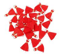 HAPINARY Pompons à Pompon Traités Haute Température, Résistants la Déformation 30 Pièces de 2cm en Rayonne Rouge pour Pendentif Ventilateur ou Accessoires Vestimentaires DIY